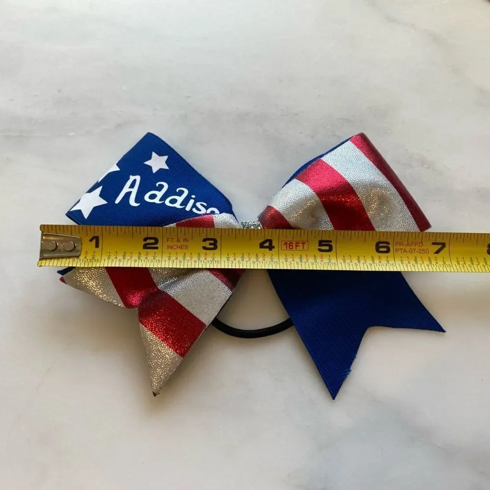 Three Large Girl Bows “Addison” “A” and Red